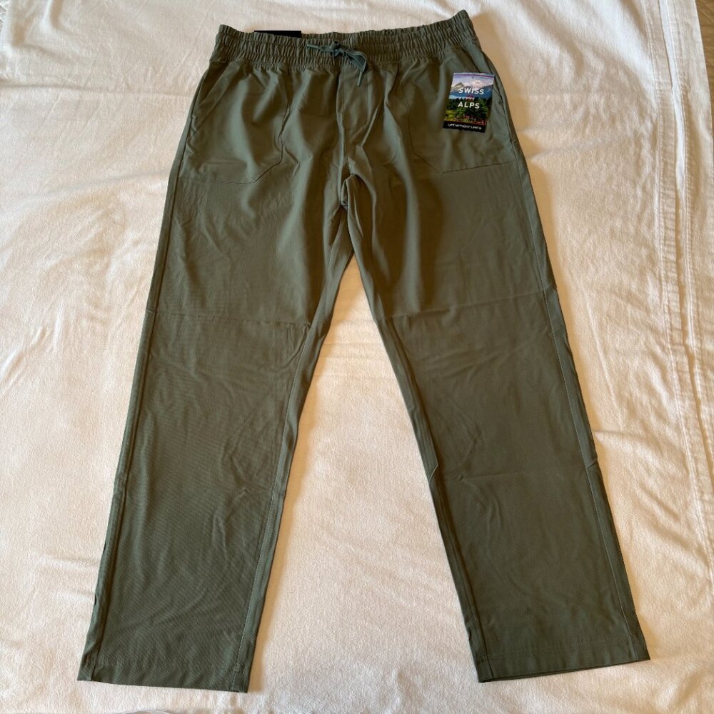 Swiss Alps NWT Olive Green Dalia Pants Large Outdoor Hiking Gorpcore Tech - Picture 2 of 7